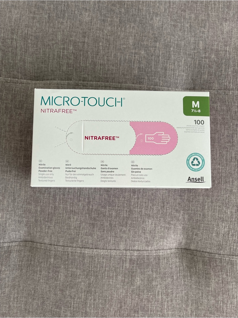 Micro-Touch Nitrafree Pink Nitrile Examination Gloves disposable Size M - Picture 5 of 5